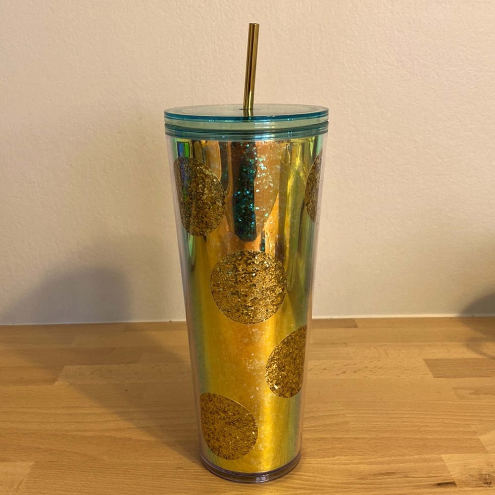 Starbucks Gold Dots Iridescent Glitter  Acrylic Cold Cup 24 Oz 2020. Collection!